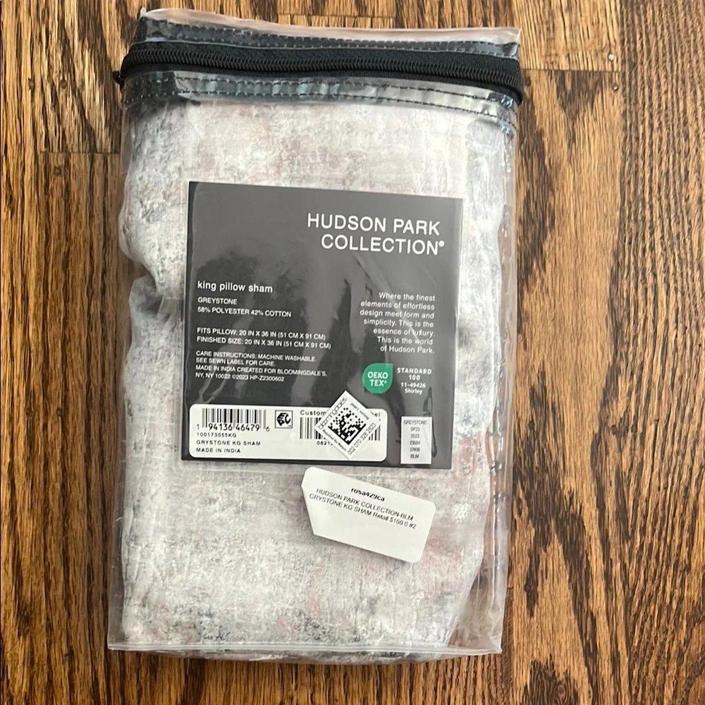 Hudson Gray Velvet King Pillow Sham NEW
